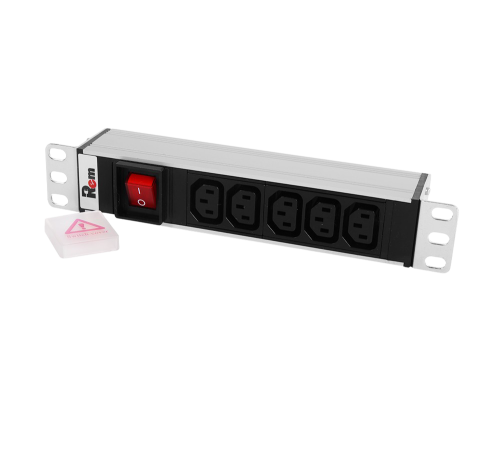 Блок розеток Rem -10 без шнура с выкл. 5 IEC 60320 C13 вход C14 10A алюм. 10 Rem R-10-5C13-V-220-Z 30112227103
