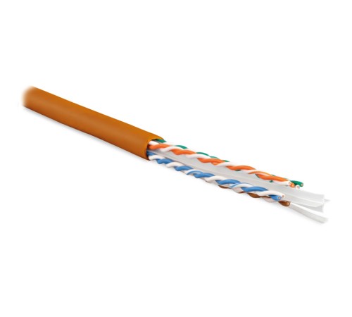 Кабель витая пара Hyperline UUTP4-C6-S23-IN-LSZH-OR-100