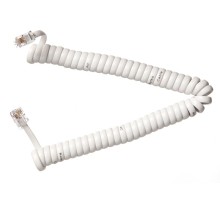 Шнур телефонный витой (4р4с) 2,5 метра / белый Netko Optima CTC-2.5M-W-PB (51137)