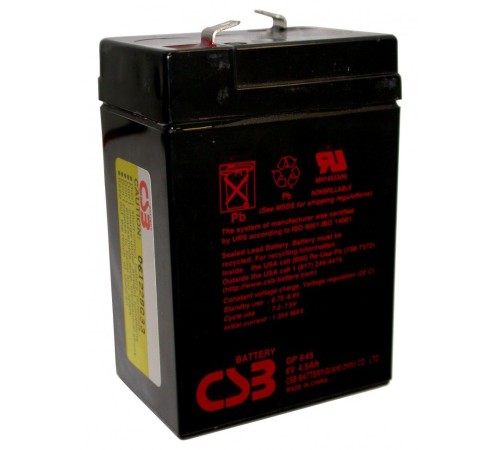 Аккумулятор CSB 6V 4,5Ah (GP645)