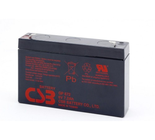 Аккумулятор CSB 6V 7,2Ah (GP672)