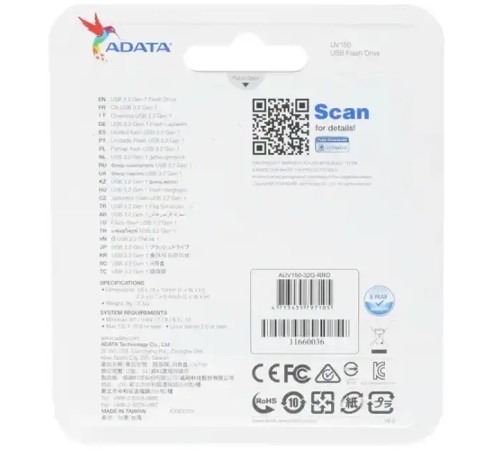 USB флешка Adata AUV150-32G-RRD USB флешка Adata AUV150-32G-RRD