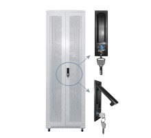 Дверь для шкафа серии Expert 42U Ширина 600 металлическая с перфорацией двойная серая Netko N.FRTD-Z.42U.65189.GY (65189)