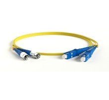 Патч-корд волоконно-оптический (шнур) Hyperline FC-D2-9-FC/AR-SC/UR-H-0.5M-LSZH-YL