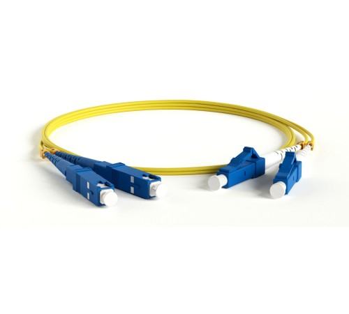Патч-корд волоконно-оптический (шнур) Hyperline FC-D2-9-LC/UR-SC/UR-H-20M-LSZH-YL