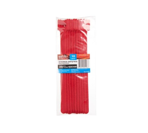 Стяжка-липучка многоразовая 200*12 /10 шт (красная) Netko Optima 12 x 200 red (54752)