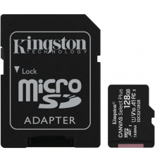 Карта памяти 128Gb MicroSD Kingston Canvas Select Plus + SD адаптер SDCS2/128GB