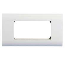 Лицевая панель 80х148 мм для 4-х модулей 45х22.5 (аналогов Mosaic) металлический каркас Hyperline FP-2M45-1-WH