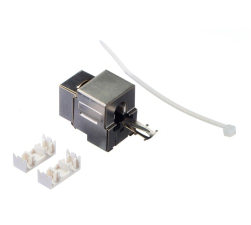Модуль Keystone экранированный RJ45 cat.5e 90° 110/Krone тип под инструмент KE металлик Netko Expert CKC KJ8B-CE-FS (54135)
