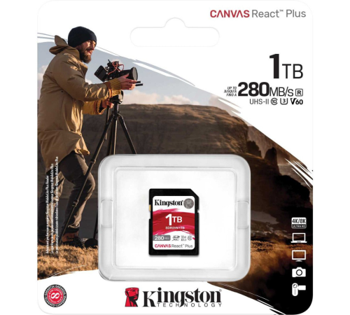 Карта памяти 1Tb SD Kingston Canvas React Plus SDR2V6/1TB