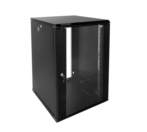 Шкаф телекоммуникационный настенный разборный ЭКОНОМ 12U (600x350) дверь стекло цвет черный ЦМО ШРН-Э-12.350-9005 30144251450