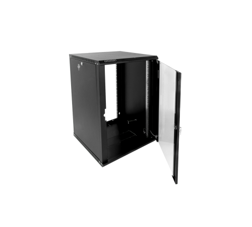 Шкаф телекоммуникационный настенный разборный ЭКОНОМ 12U (600x350) дверь стекло цвет черный ЦМО ШРН-Э-12.350-9005 30144251450