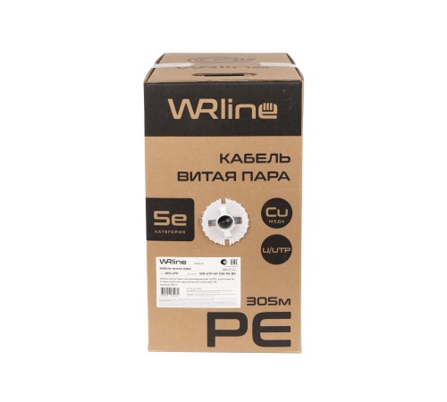 Кабель витая пара WRLine WR-UTP-4P-C5E-PE-BK
