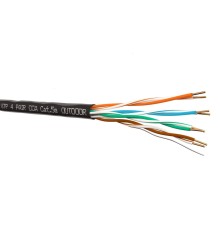 Кабель UTP4 cat.5e одножильный 305м CCA для наружных работ черный Netko Optima Gold N.UTP-67484.25.1H (67484)