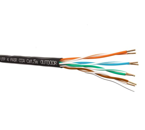 Кабель UTP4 cat.5e одножильный 305м CCA для наружных работ черный Netko Optima Gold N.UTP-67484.25.1H (67484)