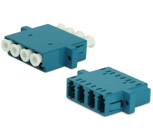 Оптический проходной адаптер LC-LC SM quadro Hyperline FA-P11Z-QLC/QLC-N/WH-BL
