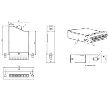 Волоконно-оптическая кассета Hyperline FO-CSS-W120H32-9-1MTPM-12LC-BL