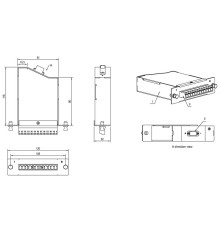 Волоконно-оптическая кассета Hyperline FO-CSS-W120H32-9-1MTPM-12LC-BL