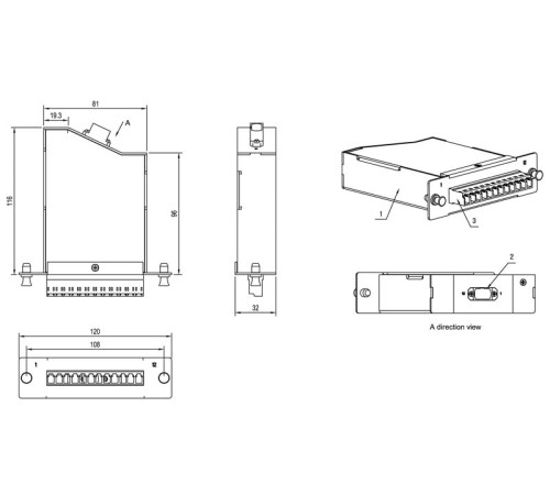 Волоконно-оптическая кассета Hyperline FO-CSS-W120H32-9-1MTPM-12LC-BL
