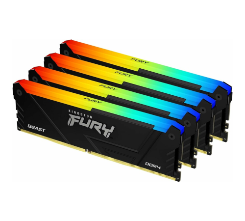 Оперативная память 32Gb DDR4 2666MHz Kingston Fury Beast Black RGB KF426C16BB2AK4/32