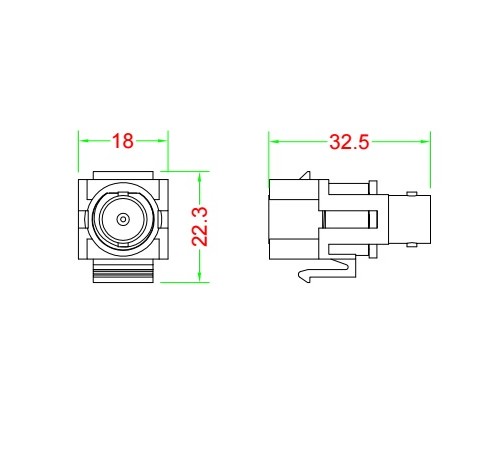 Вставка формата Keystone Jack с проходным адаптером BNC D type ROHS белая Hyperline KJ1-BNC-D-WH Вставка формата Keystone Jack с проходным адаптером BNC D type ROHS белая Hyperline KJ1-BNC-D-WH