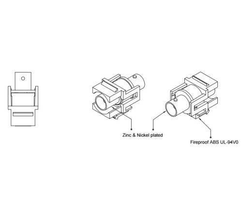 Вставка формата Keystone Jack с проходным адаптером BNC D type ROHS белая Hyperline KJ1-BNC-D-WH Вставка формата Keystone Jack с проходным адаптером BNC D type ROHS белая Hyperline KJ1-BNC-D-WH