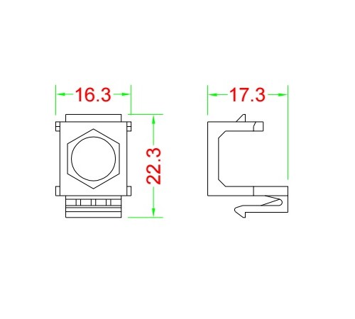 Вставка формата Keystone Jack для коаксиальных разъемов ROHS белая Hyperline KJ1-COAX-WH