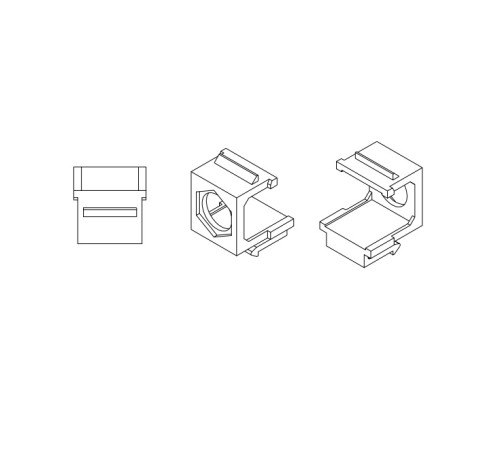 Вставка формата Keystone Jack для коаксиальных разъемов ROHS белая Hyperline KJ1-COAX-WH