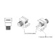 Вставка формата Keystone Jack с проходным адаптером F-типа nickel plated ROHS белая Hyperline KJ1-FCON-N-WH