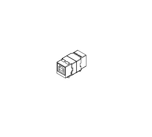 Вставка формата Keystone Jack с проходным адаптером USB 2.0 (Type B) ROHS белая Hyperline KJ1-USB-B2-WH