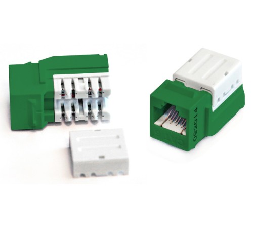 Вставка Keystone Jack RJ-45 (8P8C) Hyperline KJNE-8P8C-C6-90-GN