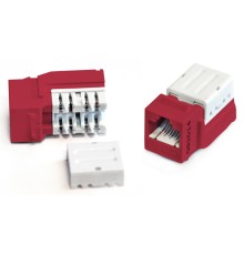 Вставка Keystone Jack RJ-45 (8P8C) Hyperline KJNE-8P8C-C6-90-RD