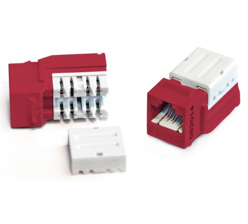 Вставка Keystone Jack RJ-45 (8P8C) Hyperline KJNE-8P8C-C5e-90-RD