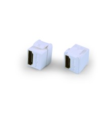 Вставка формата Keystone Jack с проходным адаптером HDMI 2.0 (Type A) short body (18.2 мм) ROHS белая Hyperline KJ1-HDMI-AS18-WH