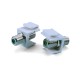 Вставка формата Keystone Jack с проходным адаптером F-типа nickel plated 3ГГц ROHS белая Hyperline KJ1-FCON-3G-N-WH
