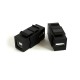 Вставка формата Keystone Jack с проходным адаптером USB 2.0 (Type A-B) ROHS черная Hyperline KJ1-USB-A-B2-BK
