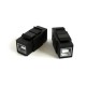 Вставка формата Keystone Jack с проходным адаптером USB 2.0 (Type B) ROHS черная Hyperline KJ1-USB-B2-BK