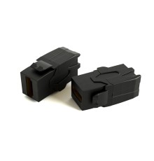 Вставка формата Keystone Jack с проходным адаптером HDMI 2.0 (Type A) 90 градусов ROHS черная Hyperline KJ1-HDMI-AV18-BK