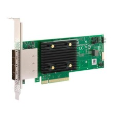 HBA-адаптер Broadcom 9600W-16e SGL (05-50108-00) PCIe Gen4 x16 LP, Tri-Mode SAS/SATA/NVMe 24G HBA, 16port(4*ext SFF8644) (id 26186)