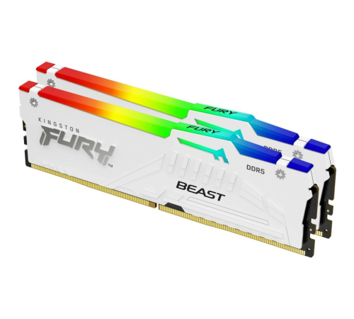 Оперативная память 32Gb DDR5 5200MHz Kingston Fury Beast White RGB KF552C40BWAK2-32 Оперативная память 32Gb DDR5 5200MHz Kingston Fury Beast White RGB KF552C40BWAK2-32