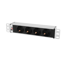 Блок розеток Rem -10 без шнура 4 Sсhuko вход IEC 60320 C14 10A алюм. 10 Rem R-10-4S-220-Z 30112227101