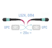 Патчкорд оптический MPO/UPC FF MM (50/125 OM4) 8 волокон 20 метров (Cross) SNR SNR-PC-MPO/UPC-MPO/UPC-FF-MM4-8F-20m