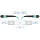Патчкорд оптический MPO/UPC FF MM 12 волокон 5 метров (Cross) SNR SNR-PC-MPO/UPC-MPO/UPC-FF-MM-12F-5m