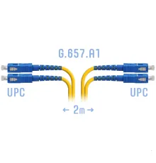 Патчкорд оптический SC/UPC SM G.657.A1 Duplex 2 метра SNR SNR-PC-SC/UPC-DPX-A-2m