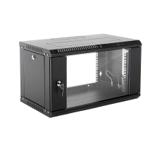 Шкаф телекоммуникационный настенный разборный ЭКОНОМ 6U (600x520) дверь стекло цвет черный ЦМО ШРН-Э-6.500-9005 30144251253
