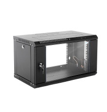 Шкаф телекоммуникационный настенный разборный ЭКОНОМ 6U (600x520) дверь стекло цвет черный ЦМО ШРН-Э-6.500-9005 30144251253