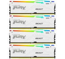 Оперативная память 64Gb DDR5 5200MHz Kingston Fury Beast White RGB KF552C40BWAK4-64