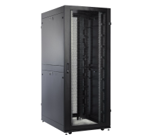 Шкаф серверный ПРОФ напольный 42U (800x1000) дверь перфор. задние двойные черный в сборе ЦМО ШТК-СП-42.8.10-48АА-9005 30045000606