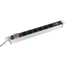 Блок розеток Rem -16 с выкл и USB-портом 6 Schuko 16A алюм. 19 шнур 1 8 м. Rem R-16-6S-V-U-440-1.8 30112224430