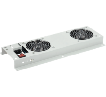 Панель вентиляторная с выключателем 2 вентилятора без кабеля питания серая ITK FM35-21M